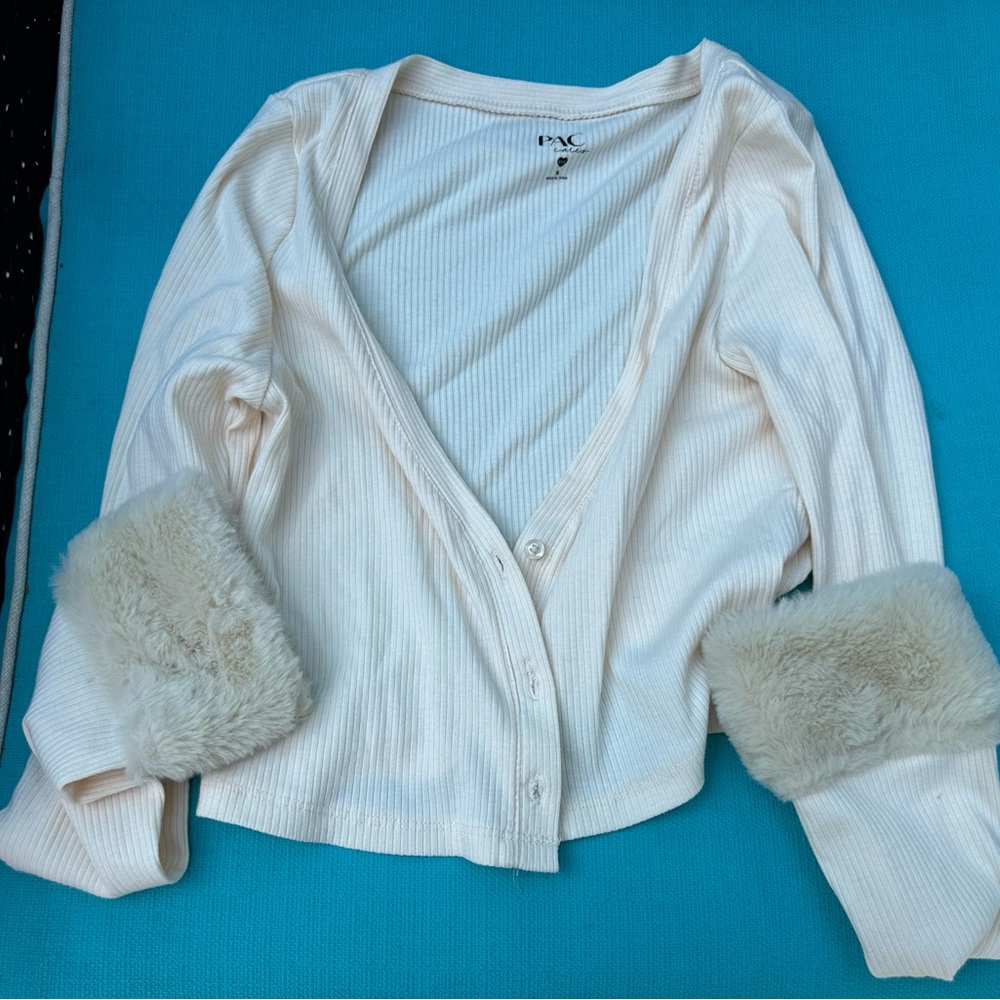 Cream long sleeve cuff